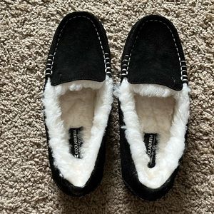 Black moccasin slippers by ugg
